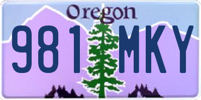 OR license plate 981MKY