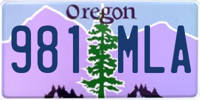 OR license plate 981MLA