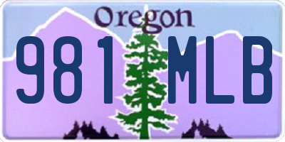 OR license plate 981MLB