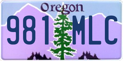 OR license plate 981MLC