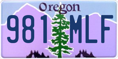 OR license plate 981MLF