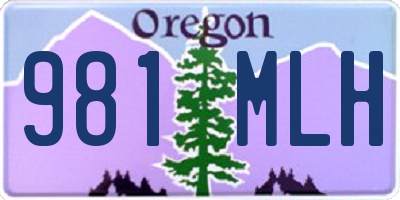 OR license plate 981MLH