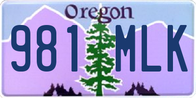 OR license plate 981MLK