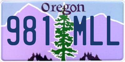 OR license plate 981MLL