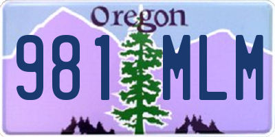 OR license plate 981MLM