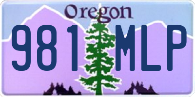 OR license plate 981MLP