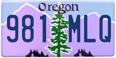 OR license plate 981MLQ