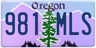 OR license plate 981MLS