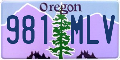 OR license plate 981MLV