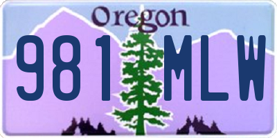 OR license plate 981MLW