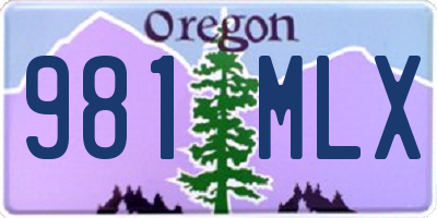 OR license plate 981MLX