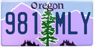 OR license plate 981MLY