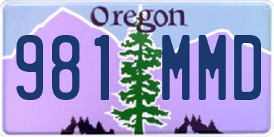 OR license plate 981MMD