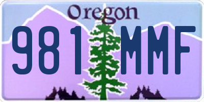 OR license plate 981MMF