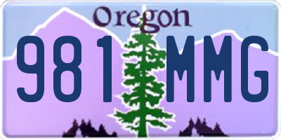 OR license plate 981MMG