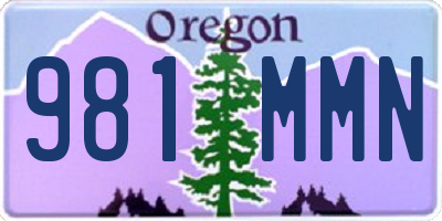 OR license plate 981MMN