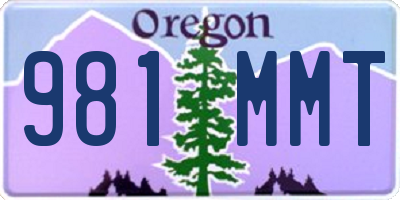 OR license plate 981MMT