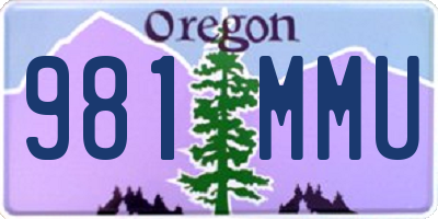 OR license plate 981MMU