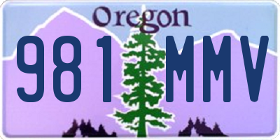 OR license plate 981MMV