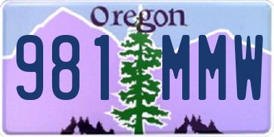 OR license plate 981MMW