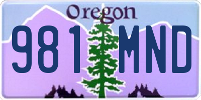 OR license plate 981MND