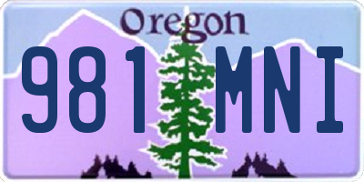 OR license plate 981MNI