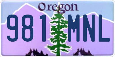 OR license plate 981MNL