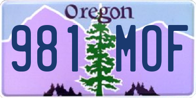 OR license plate 981MOF