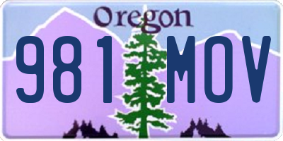 OR license plate 981MOV