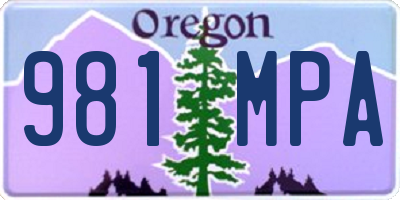 OR license plate 981MPA