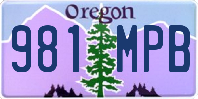 OR license plate 981MPB