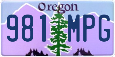 OR license plate 981MPG