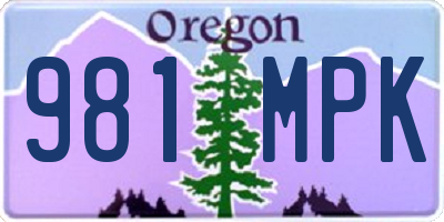 OR license plate 981MPK