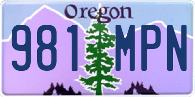 OR license plate 981MPN