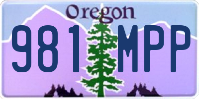 OR license plate 981MPP