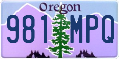 OR license plate 981MPQ