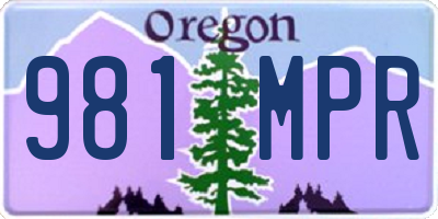 OR license plate 981MPR