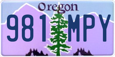 OR license plate 981MPY