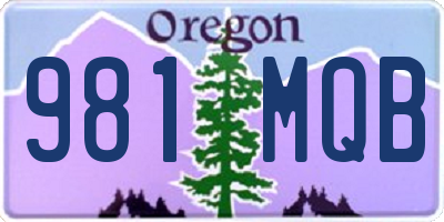 OR license plate 981MQB