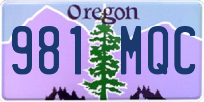 OR license plate 981MQC