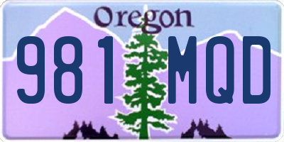 OR license plate 981MQD