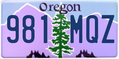 OR license plate 981MQZ