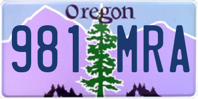 OR license plate 981MRA