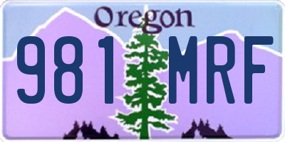 OR license plate 981MRF