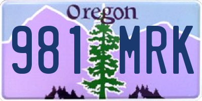 OR license plate 981MRK