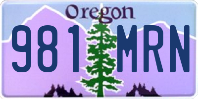 OR license plate 981MRN