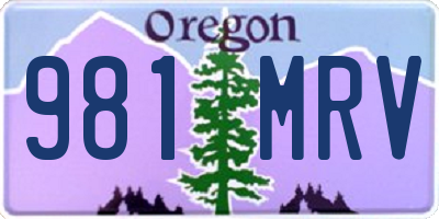 OR license plate 981MRV