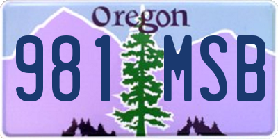 OR license plate 981MSB