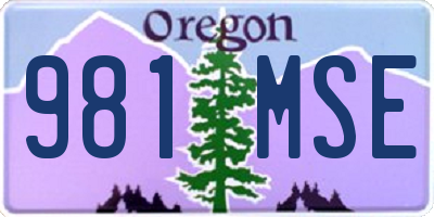 OR license plate 981MSE