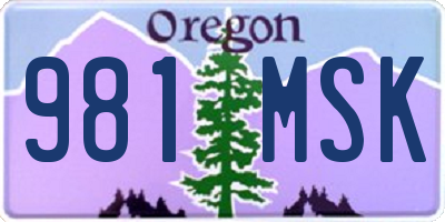 OR license plate 981MSK